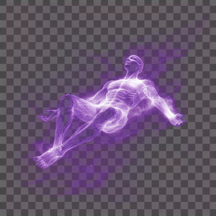 PSD png figure humaine holographique légère futuriste surréaliste