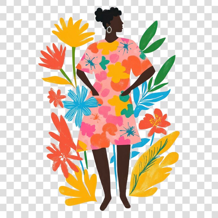 PSD png fiori memphis uomo arte fiori vibranti