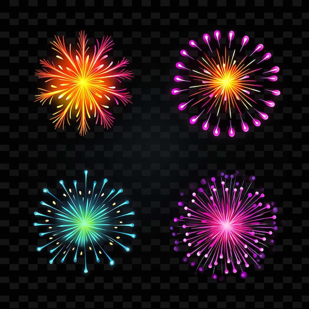 PSD png fireworks icon emoji com celebratory dazzling e festive e neon lines y2k shape eye catching