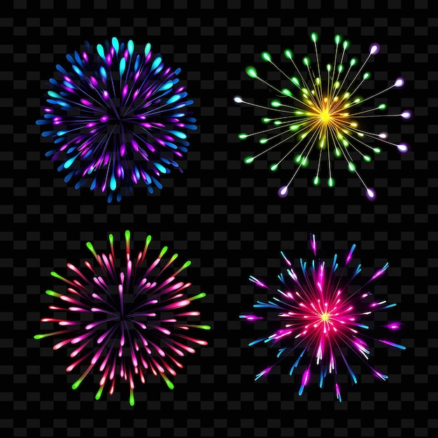 PSD png-fireworks-icon-emoji mit feierlichem blend und festlichen e-neon-linien y2k-form, die das auge fängt