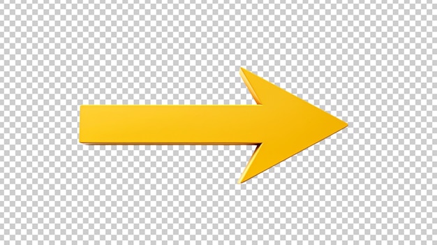 PNG flecha dorada en 3D