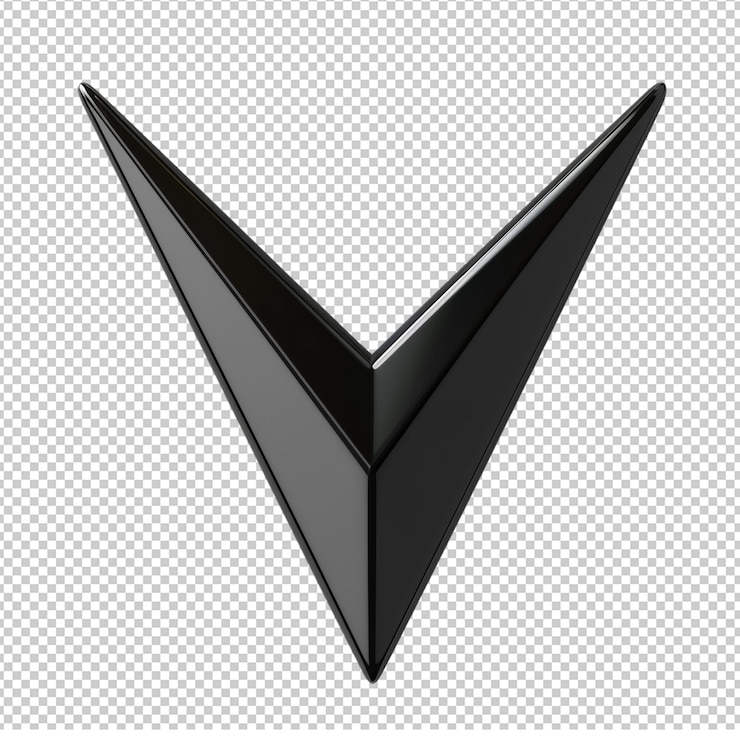 PSD png flecha negra flecha mínima negra en 3d