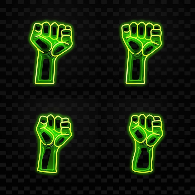 PSD png flexed biceps icon emoji com forte poderoso e atlético e linhas de neon y2k forma atraente
