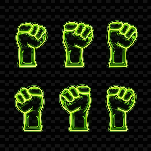 PSD png flexed biceps icon emoji mit starken, kraftvollen und athletischen e-neon-linien y2k-form, die das auge fängt