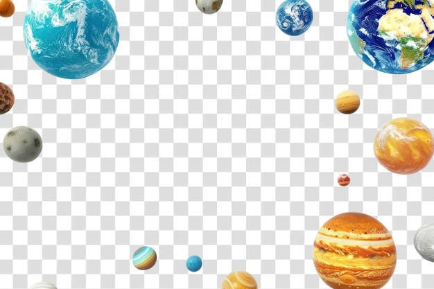 PNG fliegende Planeten bilden den Hintergrund des astronomischen Raumes