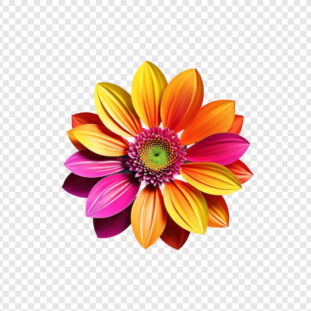 PSD png de flores coloridas aisladas en un fondo transparente