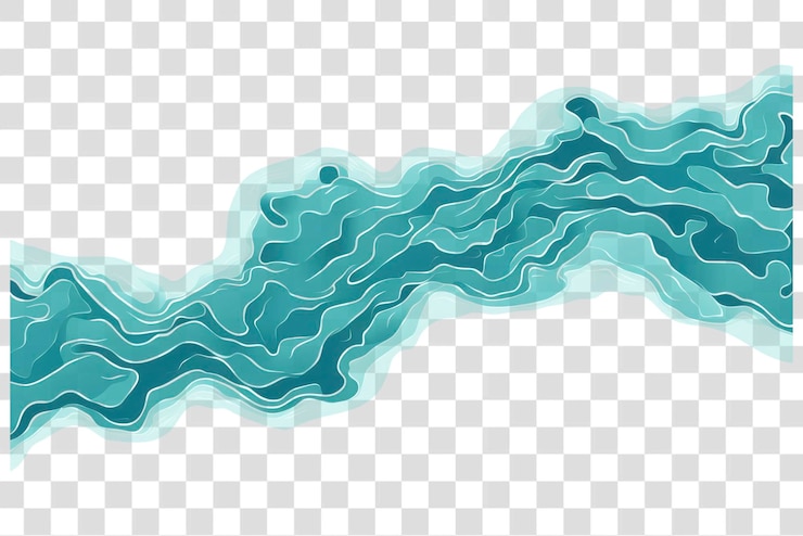 PSD png un fondo de río fondo blanco turquesa