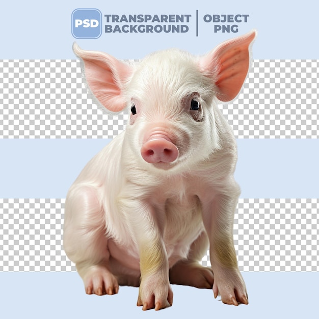 PSD png de fondo transparente de cerdo en formato psd.