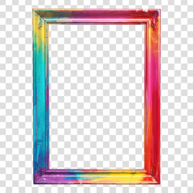 PSD png fondos de marco de hierro colorido rectángulo fondo blanco
