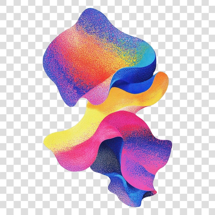 PSD png forme digitali colorate a forma astratta