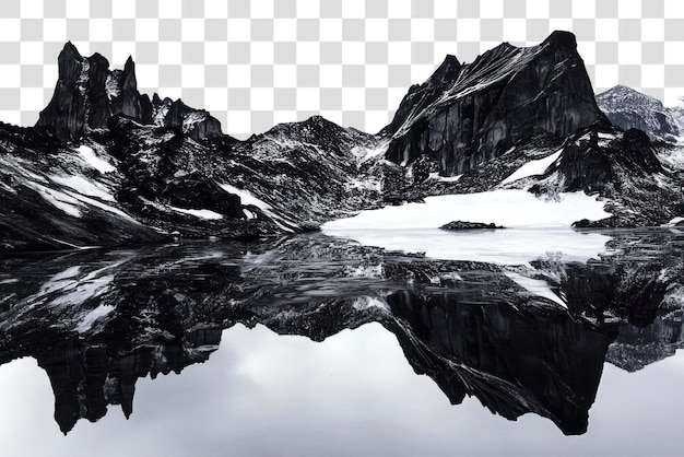 PNG Fotografie von Landschaft Berg mit See auf weißem Himmel im Freien Landschaft Natur