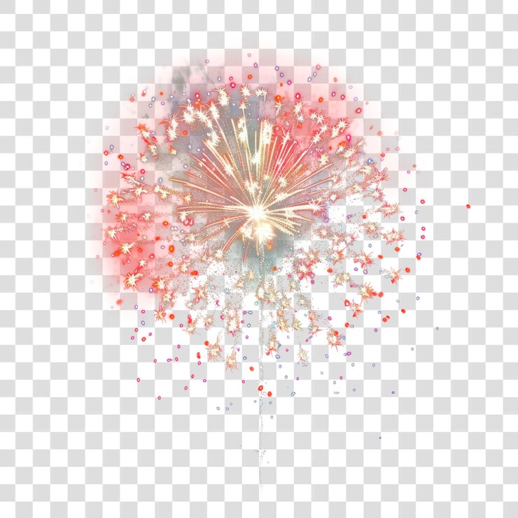 PSD png fuegos artificiales coloridos estallan en el cielo nocturno
