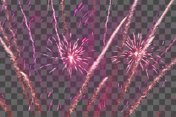 PSD png fuegos artificiales en el fondo de la celebración iluminada