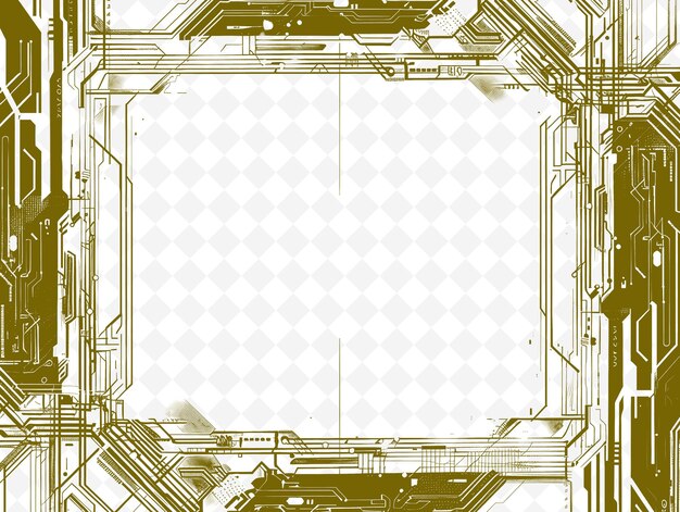 Png Futuristic Frame Art con modelli di circuiti tecnologici e illustrazione Frame Art Decorative