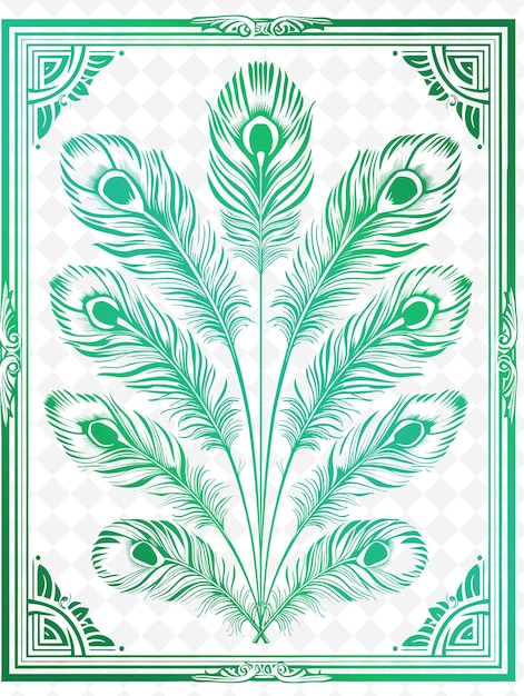 PSD png gatsby-inspiriertes postkarten-design mit einem üppigen rahmen-stil outline arts scribble decorative