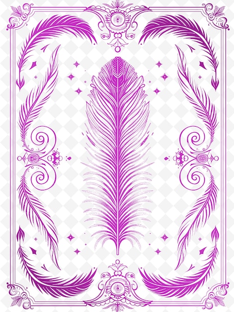 Png gatsby-inspiriertes postkarten-design mit einem üppigen rahmen-stil outline arts scribble decorative