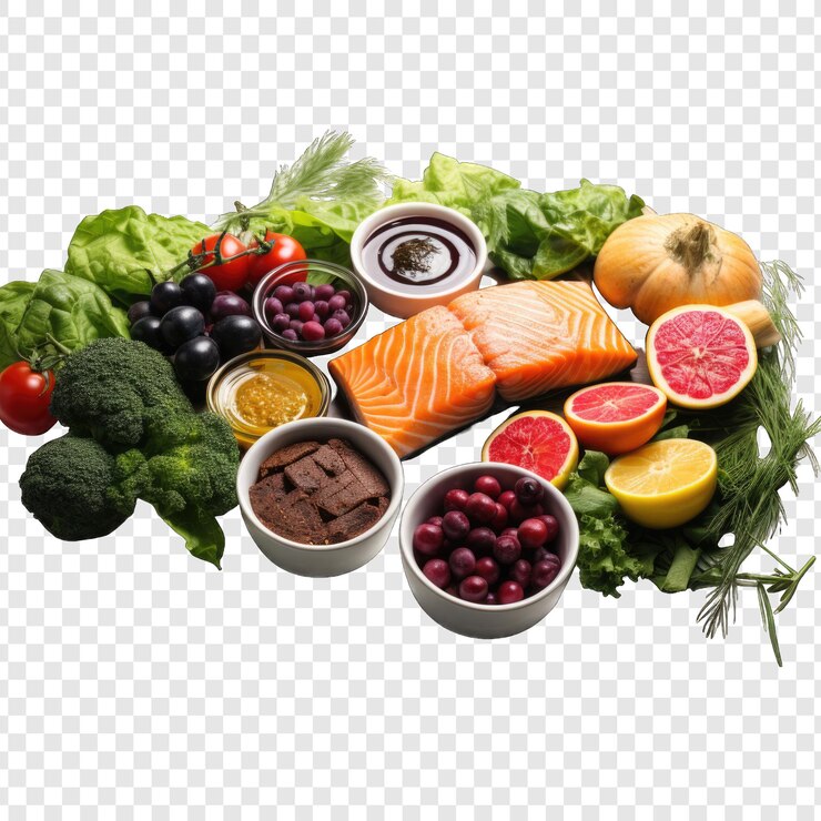 PSD png gaya terisolasi makanan fitness dengan generator ai latar belakang putih