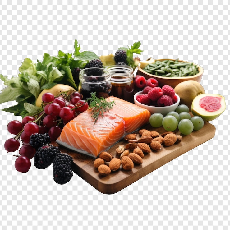 PSD png gaya terisolasi makanan fitness dengan generator ai latar belakang putih
