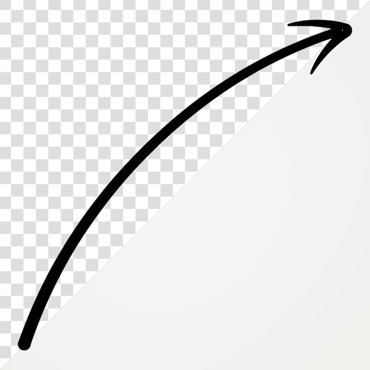 PSD png gekrümmte pfeilzeilen-symbol einfach schwarz