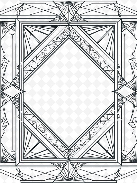 PSD png geometrische rahmenkunst mit diamanten- und dreieckdekorationen bo illustration rahmenkunst dekorativ