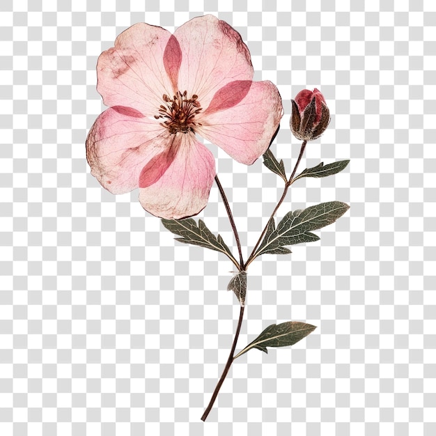PNG gepresste rosa Blütendekoration botanische Geranium