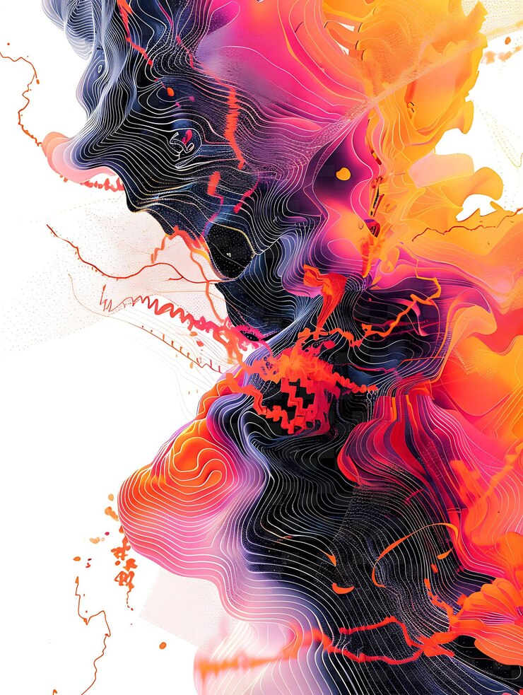 PSD png glitch branding con gráficos distorsionados y formas abstractas ilustración textura de fondo