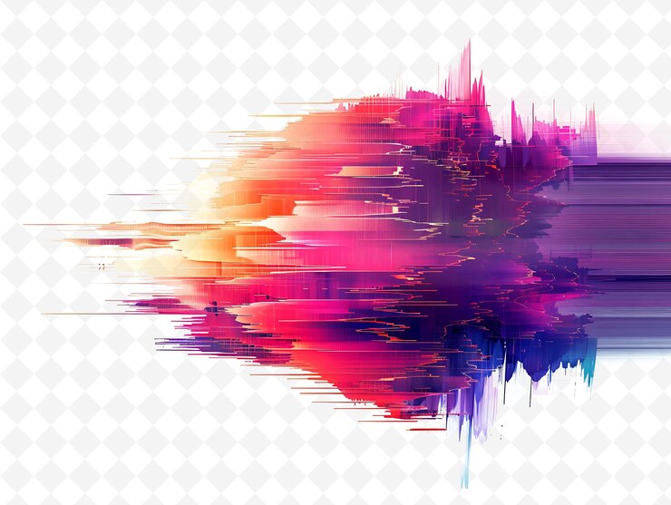 PSD png glitch infográfico con gráficos distorsionados y forma abstracta ilustración textura de fondo