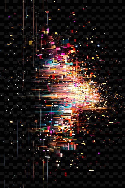 Png Glitch Juego con gráficos distorsionados y formas abstractas Ilustración de color Textura de fondo