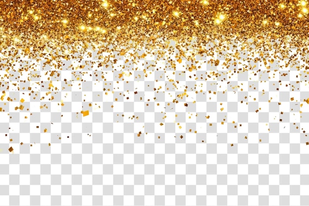 PNG Gold Konfetti oberster Rand Hintergrund Glitter Feier