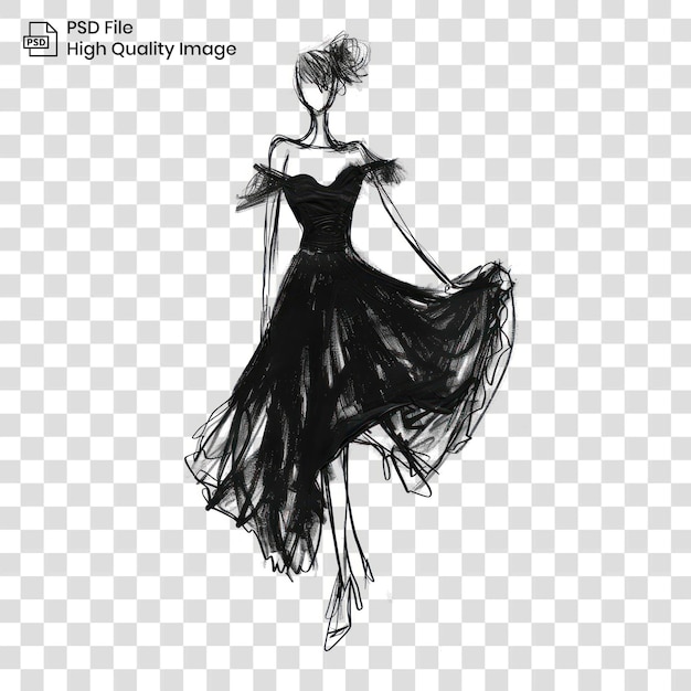 PNG gotische Mode Kleid Illustration Zeichnung Skizze