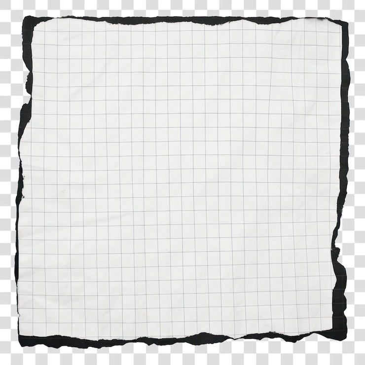 PSD png grades pretas de papel rasgado fundo isolado branco