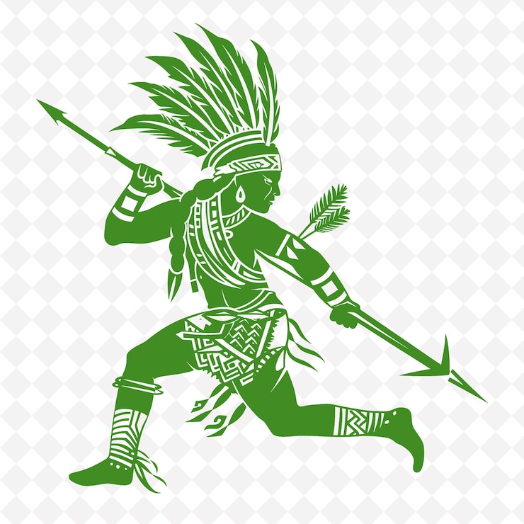 PSD png guerrero azteca con un atlatl y un tlahuiztli expresando la forma de carácter del guerrero medieval agi