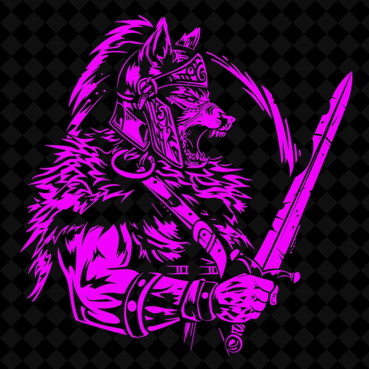 PSD png guerrero dacio con una falsa una expresión feroz en una batalla p forma de personaje de guerrero medieval