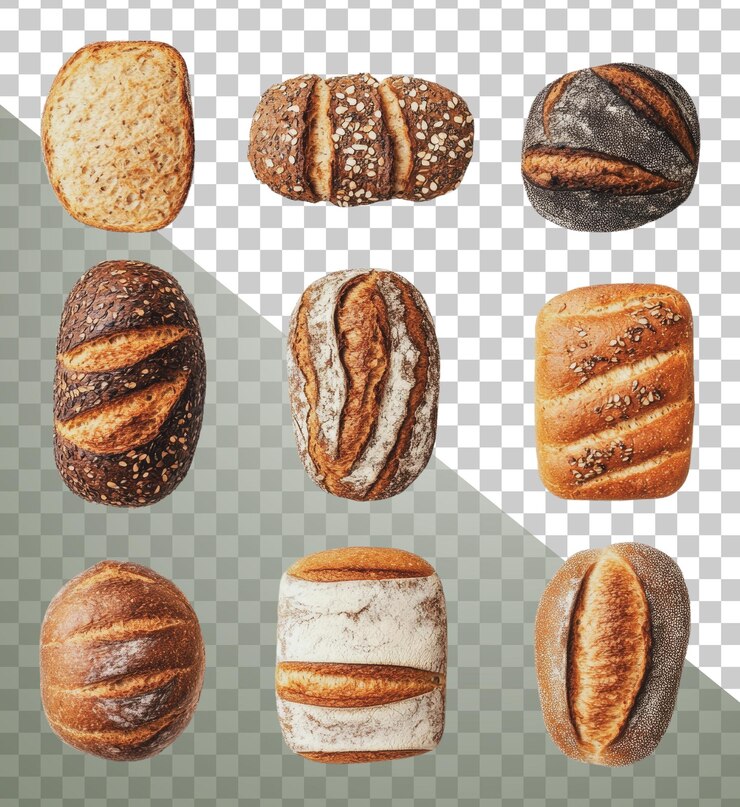 PSD png-handwerksbrot auf weißem hintergrund