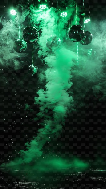 PSD png haze fume com alta densidade de névoa e néon cor verde fumaça exclusivo radiante néon raias de luz