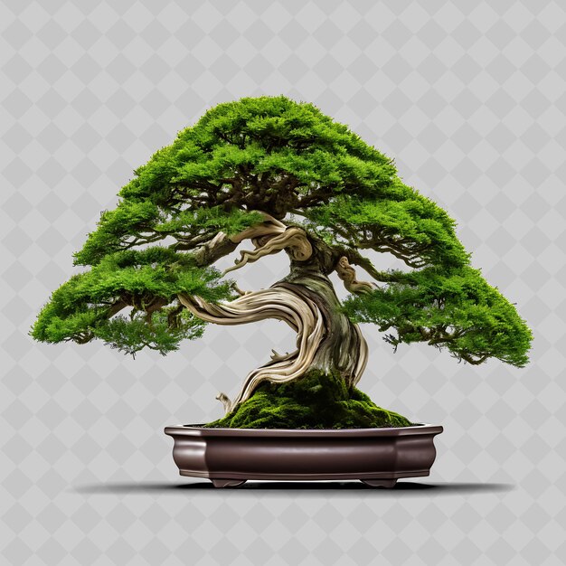 PSD png hinoki ciprés bonsai árbol de cedro escama de olla como hojas fragr transparente decoración de árboles diversos