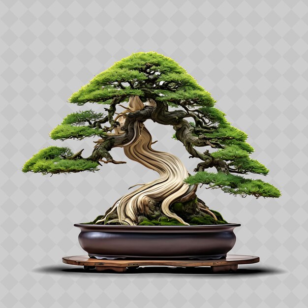 PSD png hinoki ciprés bonsai árbol de cedro escama de olla como hojas fragr transparente decoración de árboles diversos