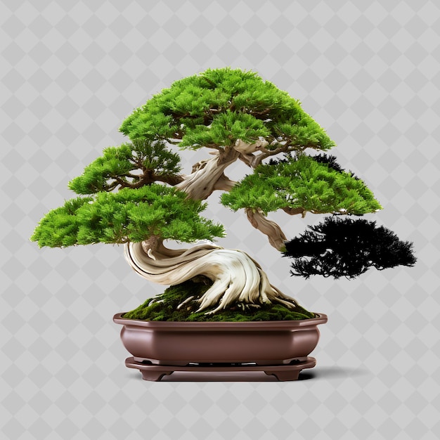 PSD png hinoki ciprés bonsai árbol de cedro escama de olla como hojas fragr transparente decoración de árboles diversos