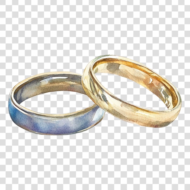 PNG Hochzeitsringe Aquarell Hochzeitssilber