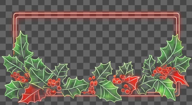 PSD png hojas luces hojas navidad