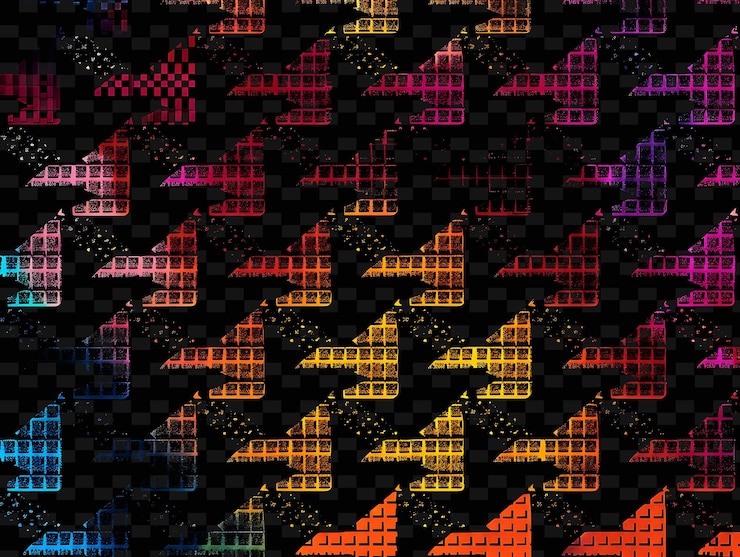 PSD png houndstooth decal com logotipos de marcas de moda e com shi creative neon y2k shape decorativem
