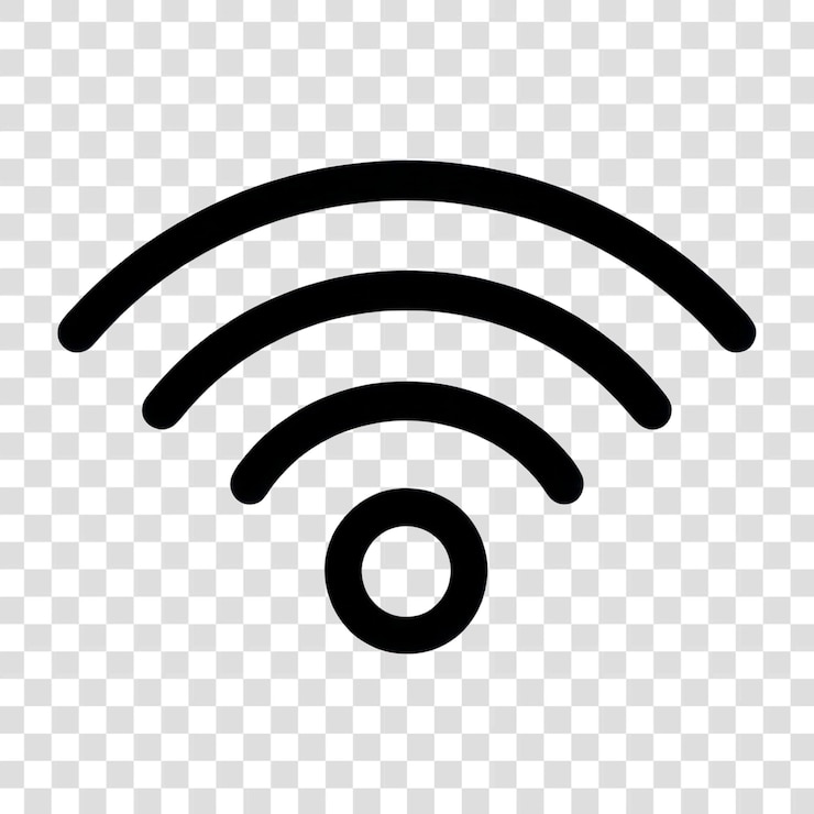 PSD png un icono inalámbrico minimalista en blanco y negro