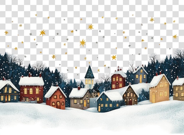 PNG Une illustration du village de Noël Noël hiver