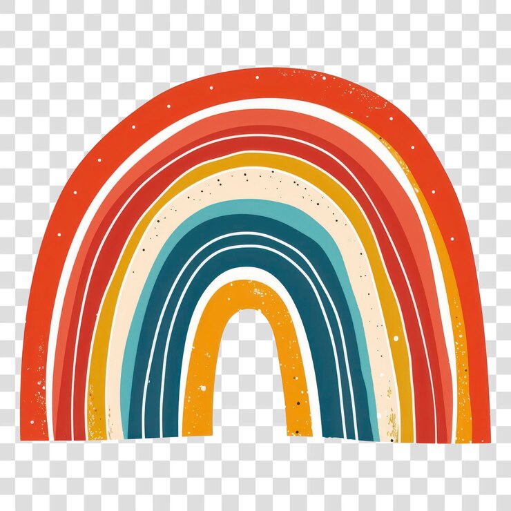 PSD png illustrazione astratta colorata dell'arcobaleno