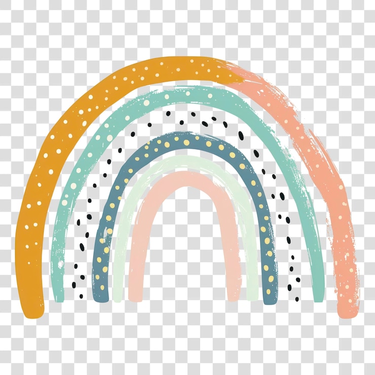 PSD png illustrazione astratta colorata dell'arcobaleno