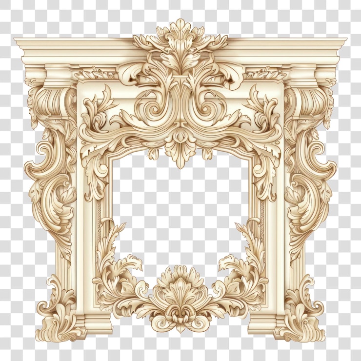 PSD png illustrazione di cornice decorativa vintage ornata