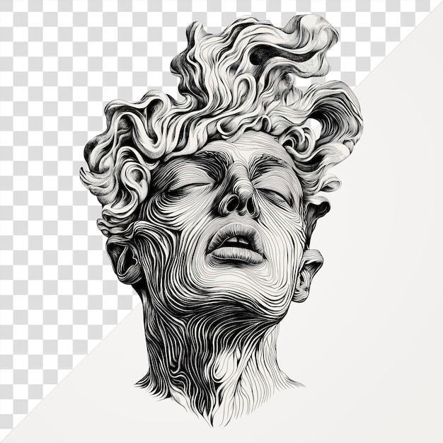 PNG Ilustração de retrato de cabeça