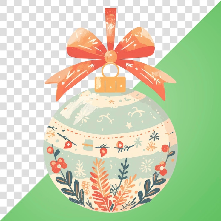 PSD png una ilustración de adornos de navidad invierno de navidad