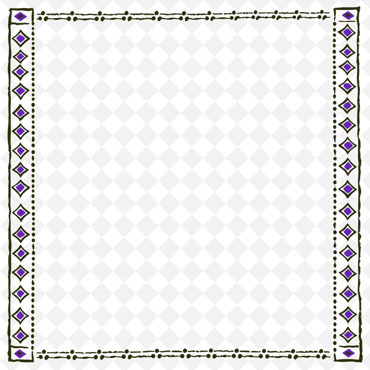 PSD png indian warli pintura con patrones geométricos diseño de bordes en el estilo diseño de arte popular