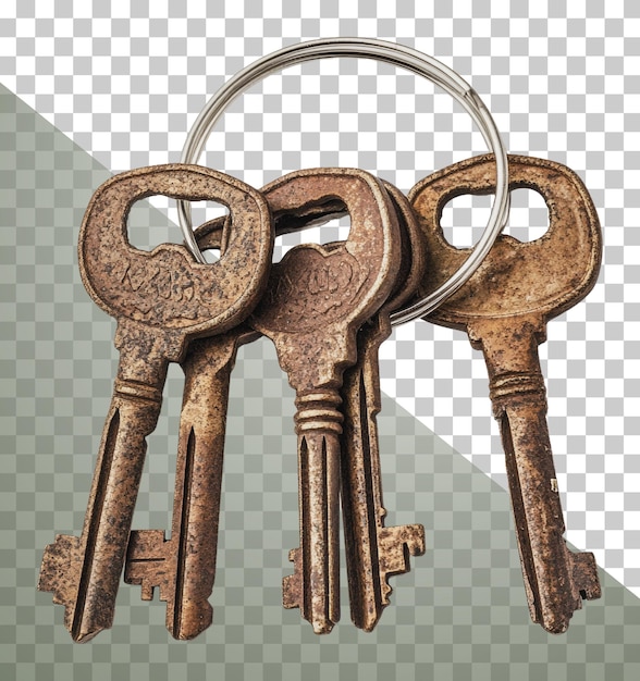PNG Intricate antique keys on a ring